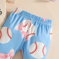 thumbnail image 7 of mgoYE Basketball Baby Girl Outfit Newborn Basketball Bow Short Sleeve Romper Flare Pants Headband Set 3Pcs Summer Outfits(Blue,0-3 Months), 7 of 7