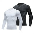 thumbnail image 3 of WTXUE Undershirts Long Sleeve, Crew Neck Shirts for Men Men Compression Shirts Men Base Layer A Compression Shirt Men Solid, Muscle Shirts | Activewear for Men Black XL, 3 of 8