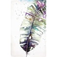 thumbnail image 2 of Pinto, Patricia 13x18 White Modern Wood Framed Museum Art Print Titled - Watercolor Plantain Leaves with Purple II, 2 of 4