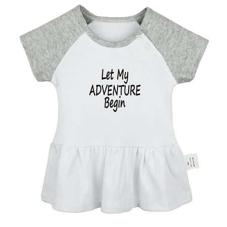 

Let My Adventure Begin Funny Dresses For Baby Newborn Babies Skirts Infant Princess Dress 0-24M Kids Graphic Clothes (Gray Raglan Dresses 18-24 Months)