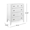 thumbnail image 3 of Cleary Contemporary Faux Wood 4 Drawer Dresser, White, 3 of 8