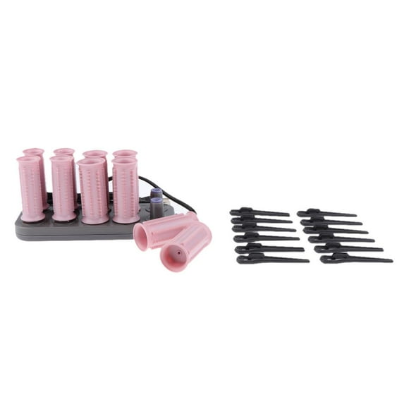 10x Electric Instant Heat 2-Size Hot Rollers with Heated Clips Hair Rolling Curlers for Hair Styling diy
