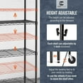 thumbnail image 3 of CAPHAUS NSF Heavy Duty Commercial Adjustable Wire Shelving w/ Wheels & Leveling Feet, Kitchen Storage Metal Shelf, Garage Storage Shelving, Utility Wire Rack Storage Unit, Silver 48 x 18 x 76 6-Tier, 3 of 8