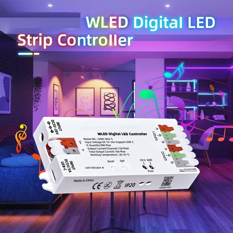 DC5-24V Running Water Pixel LED Strip Controller Wireless 3-Key Flowing DC5-24V Running Water Pixel LED Strip Controller Wireless 3-Key Flowing