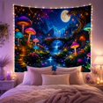 thumbnail image 2 of Nocturnal Stone Arch with Bridge Spanning Gently Flowing, Mystical Fantasy for Space Lovers, Galaxy Room Decor, Mother'S Day Gift, Tapestry Wall Hanging for Bedroom and Dorm, 2 of 7