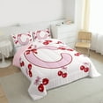 thumbnail image 3 of Feelyou Princess Monogrammed C Bedding Comforter Set, Fashion Ribbon Cherry Twin Comforter Sets, Teens Kids Girls Women Reversible Bedding Set, Lightweight Room Decor, 2-Piece, 3 of 8