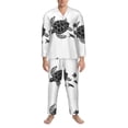 thumbnail image 3 of Fotbe Family Of Sea Turtles Pijama de Hombre con Estampado de Manga Larga, Conjunto de 2 Piezas, Ropa de Dormir Suave y Cómoda con Bolsillos-XX-Large, 3 of 7