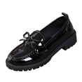 thumbnail image 3 of Gpaecead Women Bow Thick Sole Loafers Patent Leather Non Slip Heightening Spring Summer Versatile Slip On Shoes, Black, 3 of 7