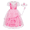 A03798-Pink45A108GSP, variant on Benylion Girls Pink Fairy Dress glinda Costume Kids Tulle Birthday Party Cosplay Dress with Accessories for 5-6 Years