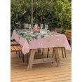 thumbnail image 2 of Outdoor Tablecloth with Umbrella Hole and Zipper, Christmas Tree Rectangle Table Cloth 60x120 Inch Waterproof Tablecloth, Winter Pine Xmas Watercolor Snowflake Pink Picnic Table Cover for Patio, 2 of 7