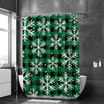 thumbnail image 2 of Bath Shower Curtain Liners 66"x72", Christmas Snowflakes at Green Black Buffalo PlaidPolyester Waterproof with 12 Curtain Hooks Bathroom Accessories Decoration, 2 of 6
