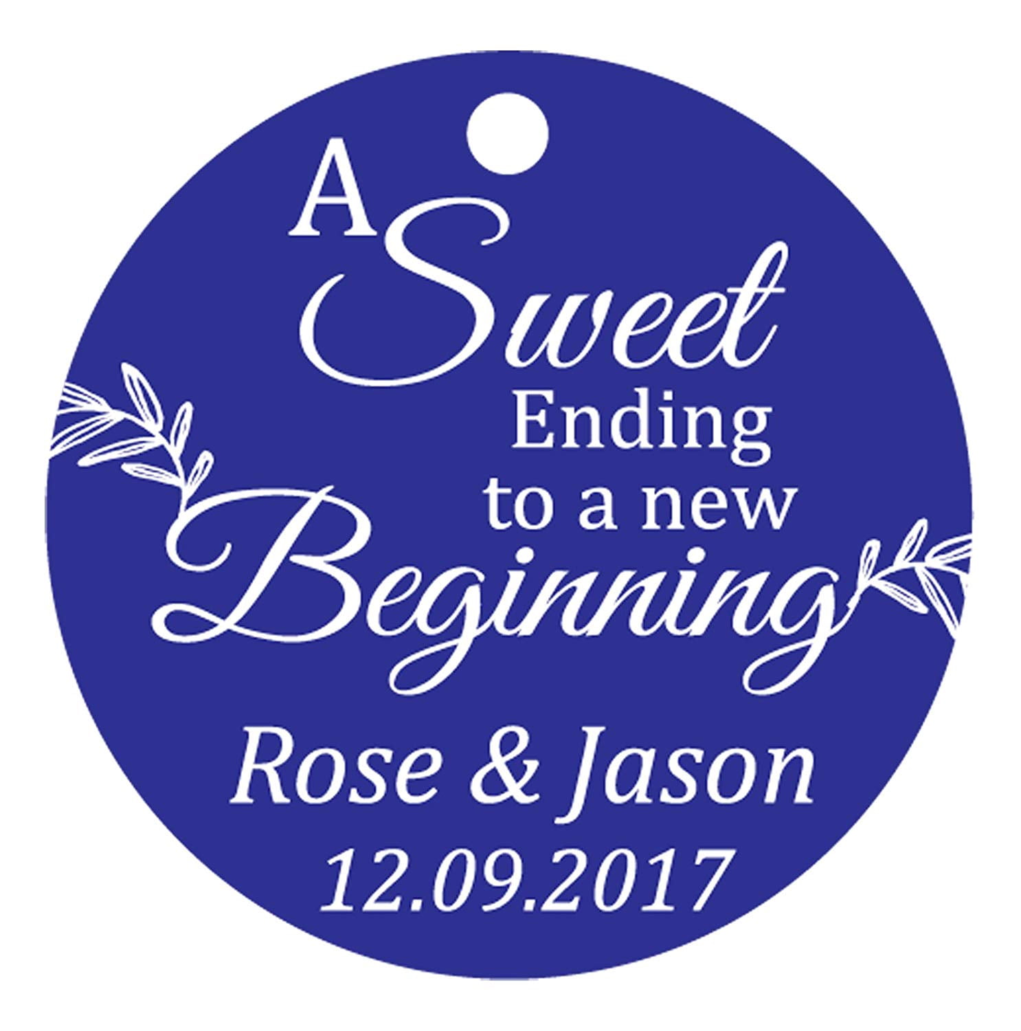100 pz un dolce fino a una nuova Begnning Circle cartellini personalizzato wedding favor Gift TAGS Kraft