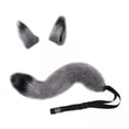 thumbnail image 1 of 2xfaux Pieles De Animales Lobo Orejas Cola Cosplay Set Pieles Animales Peludo Para El Partido Adultos Niños Gris, 1 of 8