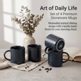 thumbnail image 4 of Onader 4-Pieces Coffee Mugs Set, Water Cups with Large Handle, 12 oz Ceramic Mugs Suitable for Tea Milk Latte, Stain-Resistant & Microwave Safe, Starry Blue, 4 of 8