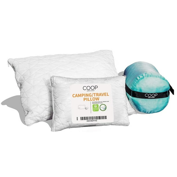 Coop Home Goods Shredded Memory Foam Camping and Travel Pillow 19" x