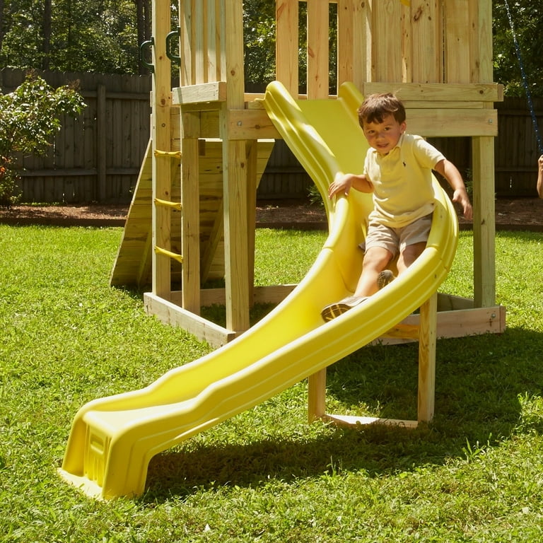 Swing N Slide Playground Outdoor Kids Yard Equipment 5 Foot Side Winder Plastic Slide with Lifetime Warranty Yellow Walmart