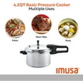 Imusa 4.2Qt Stovetop Aluminum Pressure Cooker with Safety Regulator