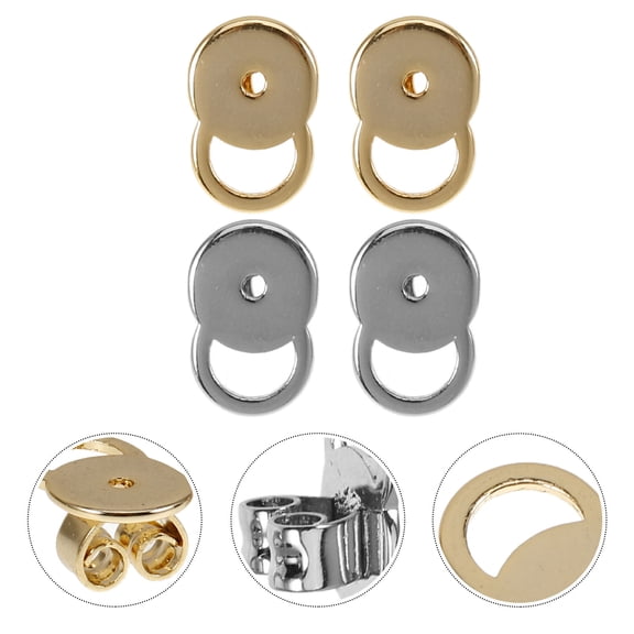 OFFIGAM 4Pcs Locking Earring Backs for Studs Safe and Durable Metal Earring Accessories