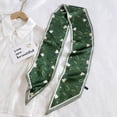 thumbnail image 4 of EliteGoogv Womens Satin Silk Like Scarf Floral Print Square Scarf For Hair Wrapping Beach Head Wrap Neck Scarf And Handbag Accessory,Green,A, 4 of 7