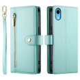 thumbnail image 1 of GANGXUN Étui en Cuir à Rabat pour iPhone Xr - Sangles Longues et Courtes, design Portefeuille, 1 of 5