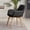 WooL BLACK, variant on Desk Chair No Wheels Vanity Chair Comfy Accent Chair for Living Dining Room Bedroom Home Office Mid Century Modern Upholstered Armchair Sofa Chair (Wool white, 1)
