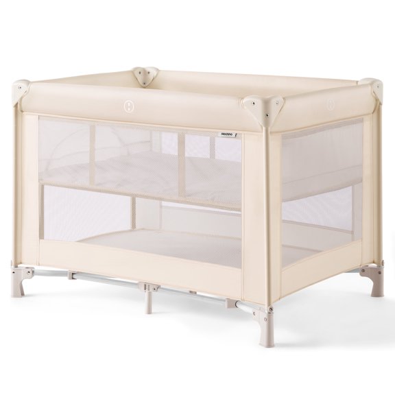 HARPPA Baby Playard with Bassinet,Pack and Play for Newborn,Portable Infant Playard,Beige