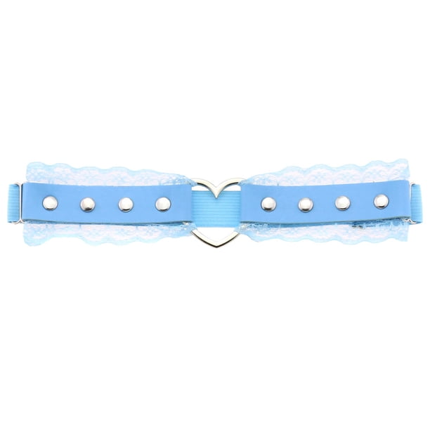Personalidad y temperamento Sexy Hermoso Punk Encaje Cuero Muslo Anillo Forma de melocotón Forma de amor Elástico Suave Chica Liga Cinturón