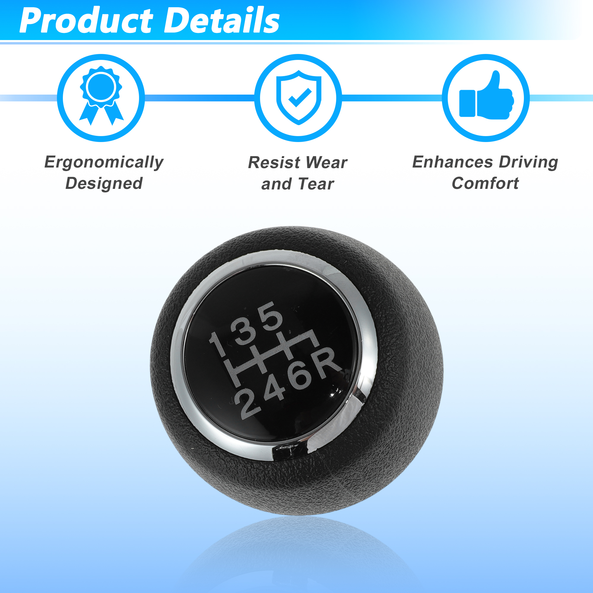 Unique Bargains Manual Transmission Gear Shifter Knob Handle for Honda Civic 2016-2019 No.54102TBAL02/54102TBAL02ZB 6 Speed Shift Gear Lever Knob Gearstick Gaiter Boot Cover