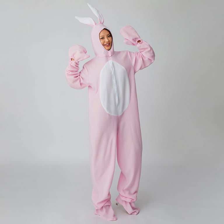 Easter Bunny Onesie Pajamas for Women Adult Cartoon Animal Zip Up