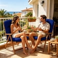 thumbnail image 4 of Blue High Back Chair Cushion for Outdoor Patio, Thicken Rocking Chair Cushion 39.3 x 19.6 Inch, Waterproof Garden Chair Pad for Lounger Recliner, Soft Cushion for Indoor Outdoor Use, Set of 1, 4 of 4
