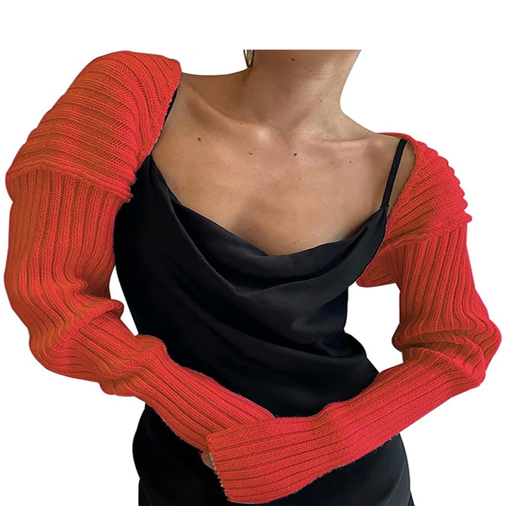 Women Ultra-short Knitted Sweater Coat Sexy Style Solid Color