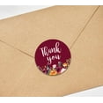 thumbnail image 3 of Darling Souvenir Botanical Floral Border 1.6 Inches Maroon Round Non Custom Thank You Stickers-45 Pcs, 3 of 4
