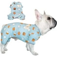 thumbnail image 1 of Tony Hoby Cute Smile Cupcake Pet Clothes for Dog Cotton Pajamas PJS Baby Standards Cat Jumpsuit for Spring and Summer Blue, M, 1 of 7
