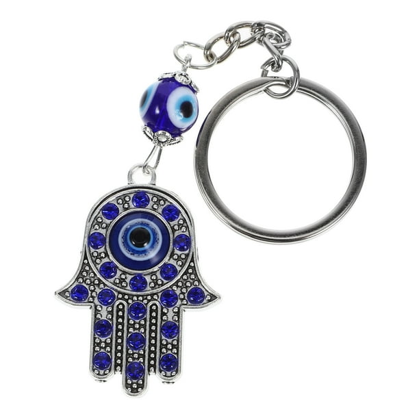 Llavero con colgante de mano de mal de ojo, llavero con amuleto de mal de ojo, llavero con anilla colgante