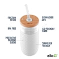 thumbnail image 2 of Vaso de cristal Ello Devon, 530 ml, con tapa de paja de bambú, color blanco, 2 of 6