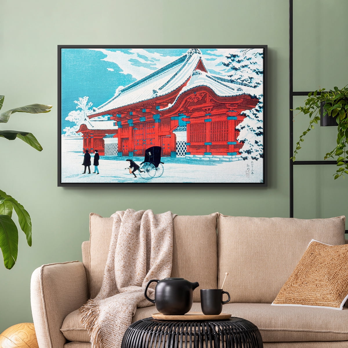 Vintage Landscape-CCXCIII By Wexford Home Framed in Black Wood Gallery Wrapped Canvas 27 in. x 41 in.