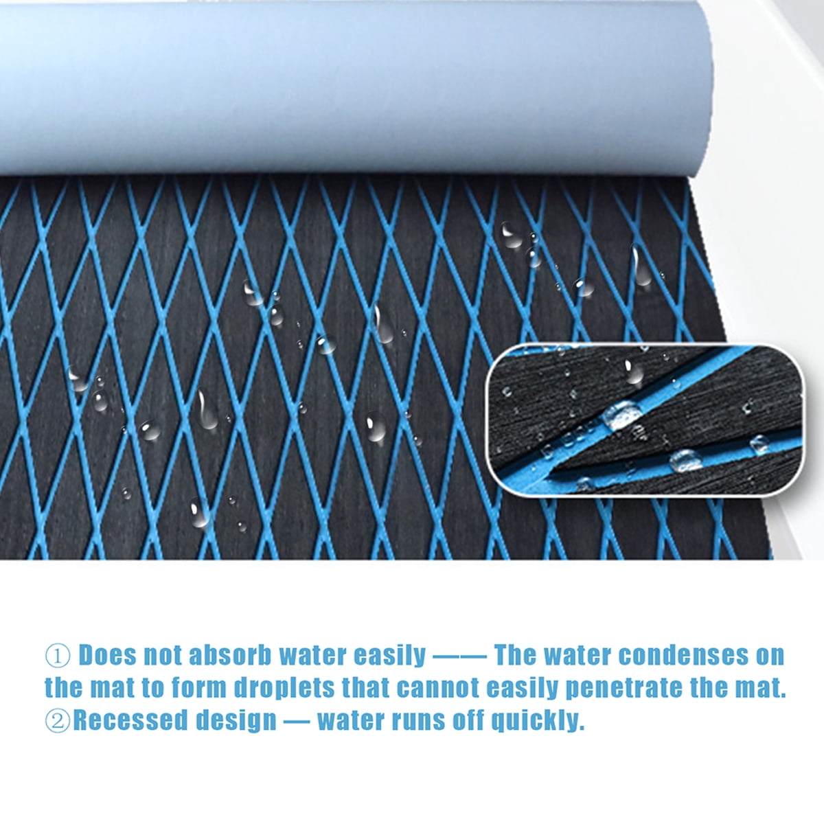 Boat Flooring EVA Foam Boat Decking Marine Mat Non-Slip Self-Adhesive Flooring Sheet for Motorboat Kayak Surfboard Garden Swimming Pools, 74.8" x 27.6"