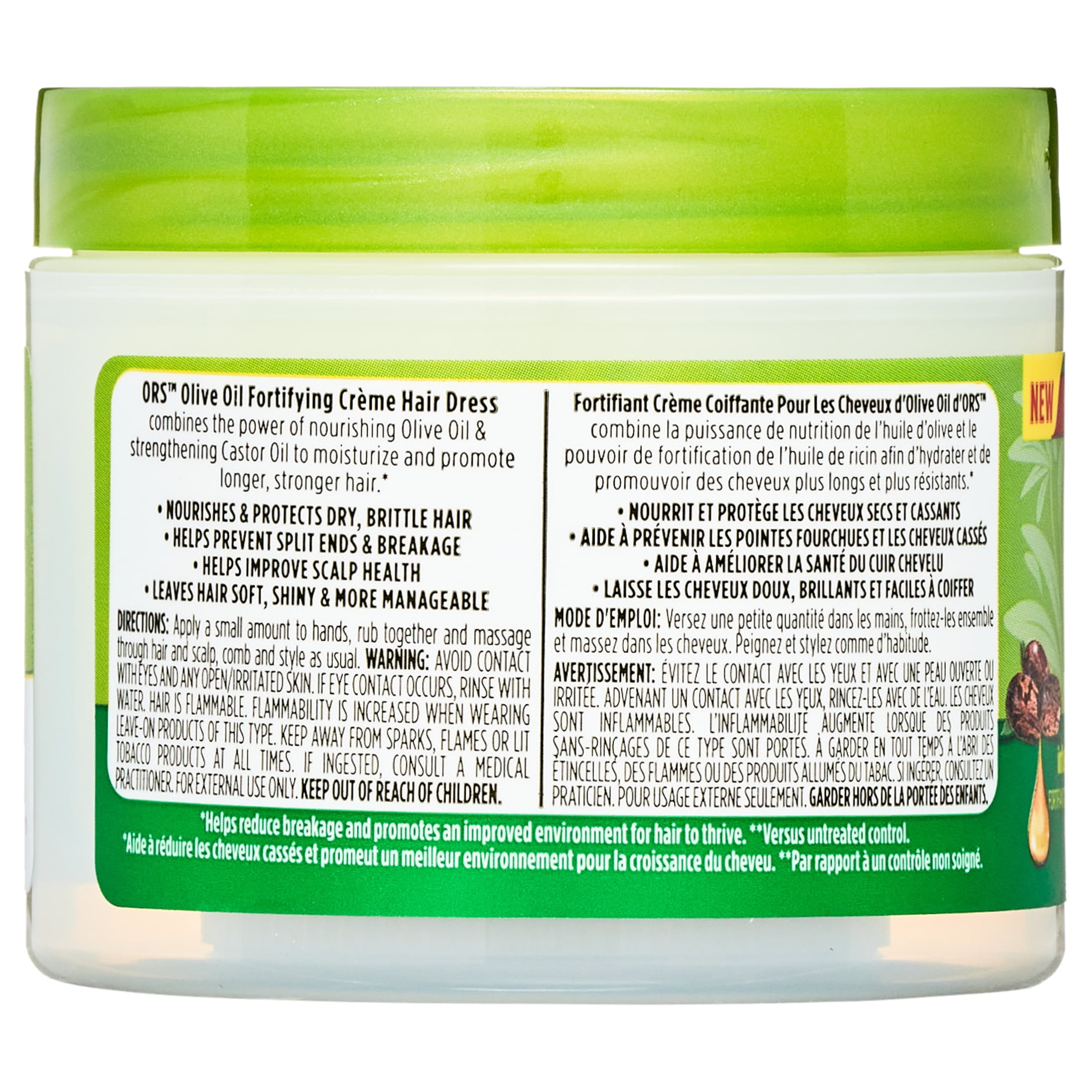ORS Olive Oil Fortifying Crme Hair Dress, for All Hair Types, Moisturizes  & Strengthens, 4 oz