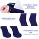 thumbnail image 2 of KESYOO - 3 pares de calcetines de color liso para hombre, suaves y esponjosos, gruesos y cálidos, de forro polar coral, para dormir en invierno, talla única (azul), 2 of 5