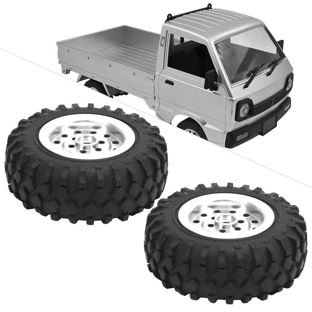 RC Anti-Skid Tires, Practical RC Truck Tires for WPL D12 1/10 RC Trucks Black BL,Silver S,Red R