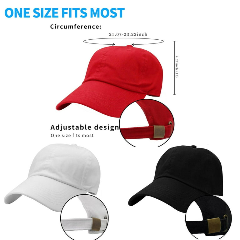 Base Baseball Red of Sports All Cotton Solid Men Seasons Flex Black Women, Outdoor Ball for Set Fitted 3 for White Hats Caps, & Hat & Fit