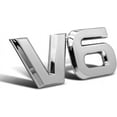 thumbnail image 3 of Emblema de metal cromado V6 con logotipo 3D para automóvil, 3 of 5