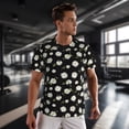 thumbnail image 3 of Wukai Daisies Flowers Print Men's Short-Sleeved Mesh T-Shirt,Quick-Dry Short Sleeve Workout T-Shirt-, 3 of 8