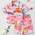 thumbnail image 2 of Kids Beachwear Set Summer Short Sleeve Shirt & Swim Trunks Outfit For Seaside Travel, 2 of 8