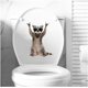 thumbnail image 3 of Pegatinas de gato 3D, 2 piezas, decoración de vestíbulo de baño con bonito gato, pegatinas de pared impermeables, extraíbles, póster de pared de animales para coche, 3 of 5