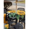 thumbnail image 6 of Square Outdoor Tablecloth with Umbrella Hole Yellow Sunflower Outside Table Cloth Waterproof Patio Table Cover Black White Plaid Watercolor Floral Zipper Tablecloths for Picnic Camping 54x54 Inch, 6 of 8