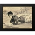 thumbnail image 2 of Manet, Edouard 24x19 Black Modern Framed Museum Art Print Titled - Woman Lying on the Beach. Annabel Lee, 2 of 5