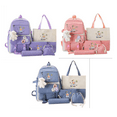 thumbnail image 4 of GSHIBOOK Code: #181 5in1 Set Cute Middle School Student Canvas Women's School Bag, 4 of 5