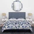 thumbnail image 3 of Designart "Majestic Cobalt Damask" Blue Damask Bedding Covert Set - Bohemian & Eclectic Bed Set With 1 Sham, 3 of 5