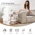 thumbnail image 6 of VENTOPYR 2-Tier Metal End Table with Drawer,Wooden Round Nightstand with Shelf, 6 of 7